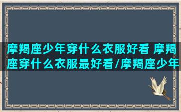 摩羯座少年穿什么衣服好看 摩羯座穿什么衣服最好看/摩羯座少年穿什么衣服好看 摩羯座穿什么衣服最好看-我的网站